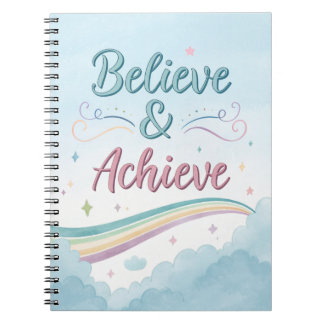 Believe & Achieve Journal – Watercolor Inspiration