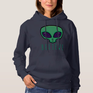 Believe Alien Head Hoodie