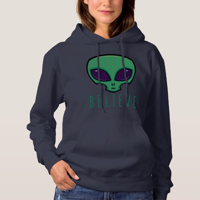 Believe Alien Head Hoodie (Front)