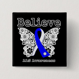 Believe ALS Awareness 15 Cm Square Badge