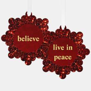 Believe And Live In Peace Inspiring Tree Decoration Card