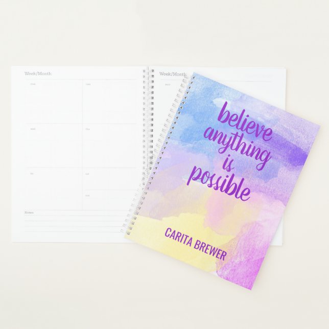Believe Anything Is Possible Personalised Planner (Display)
