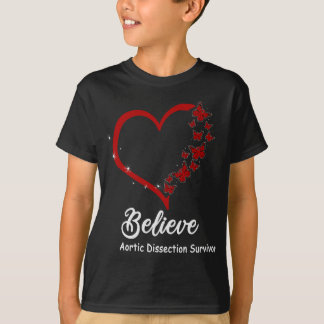 Believe Aortic Dissection Survivor, red-ribbon but T-Shirt