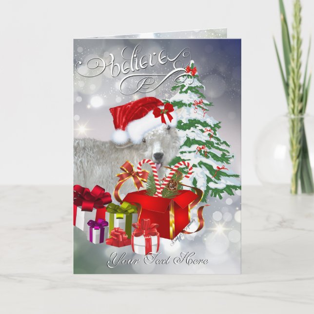 Believe Beautiful Goat BabyGirl Christmas Holiday Card (Front)