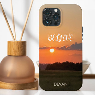 Believe, Beautiful Serene Sunset iPhone 13 Pro Max Case