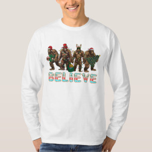 Believe Bigfoot Christmas Shirt Christmas Holiday