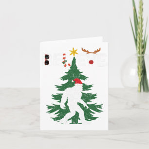 Believe Bigfoot Sasquatch Yeti Santa Hat Christmas Card