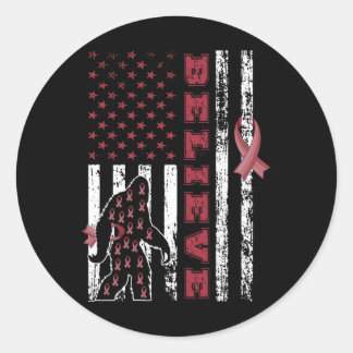 Believe Bigfoot Us Flag Sickle Cell Sickle Cell Aw Classic Round Sticker