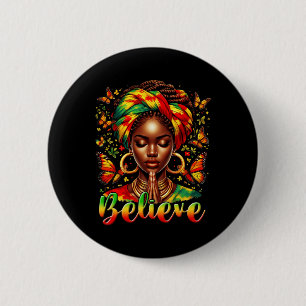 Believe Black Women Prayer Afro Hair Black History 6 Cm Round Badge