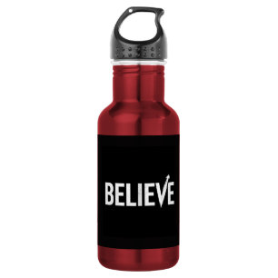 BELIEVE Bold Typography Motivational Design 532 Ml Water Bottle