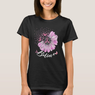 Believe Breast Cancer Awareness Pink Ribbons T-Shirt