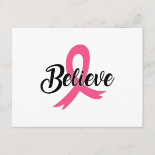 Believe Breast Cancer Awareness Shirt Print Postcard