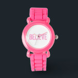 "Believe" Breast Cancer Awareness Watch<br><div class="desc">In honour of Breast Cancer Awareness. Celebrating all the lives that have and continue to be touched by this disease as we all work towards finding a cure.</div>