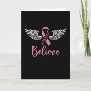 Believe Breast Cancer Support Pink Ribbon Gift  Card