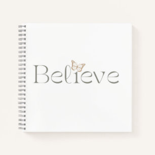 Believe Butterfly, Inspirational Well Being Gift Notebook