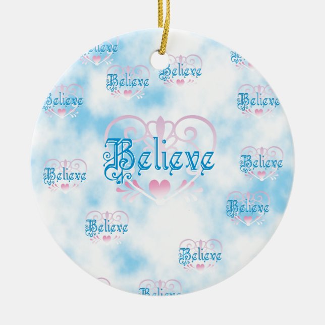 Believe Ceramic Tree Decoration (Front)