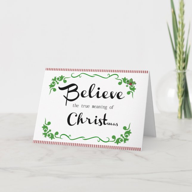 Believe Christian Religious Christmas Card (Front)