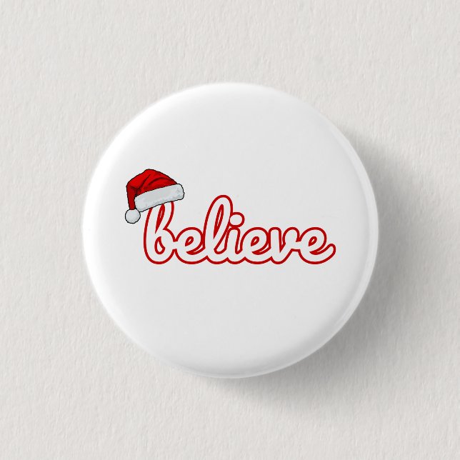 Believe Christmas 3 Cm Round Badge (Front)
