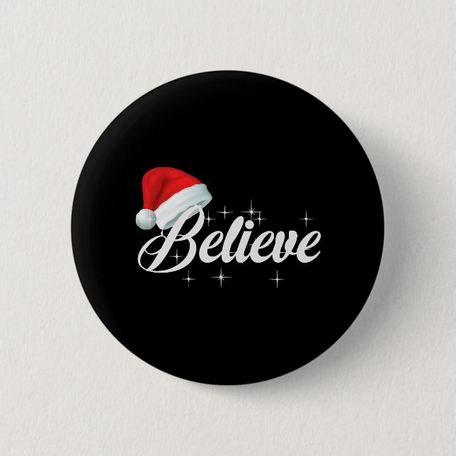 Believe Christmas 6 Cm Round Badge (Front)
