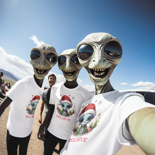  Believe Christmas Alien T-Shirt