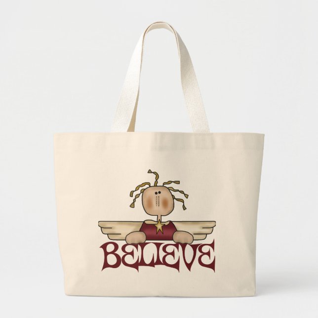 Believe Christmas Angel Tote Bag (Front)