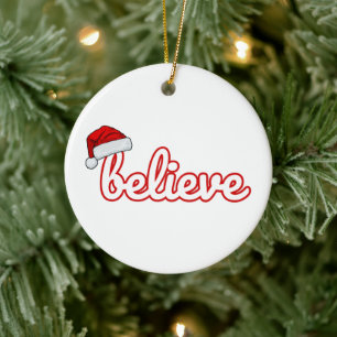 Believe Christmas Ceramic Tree Decoration