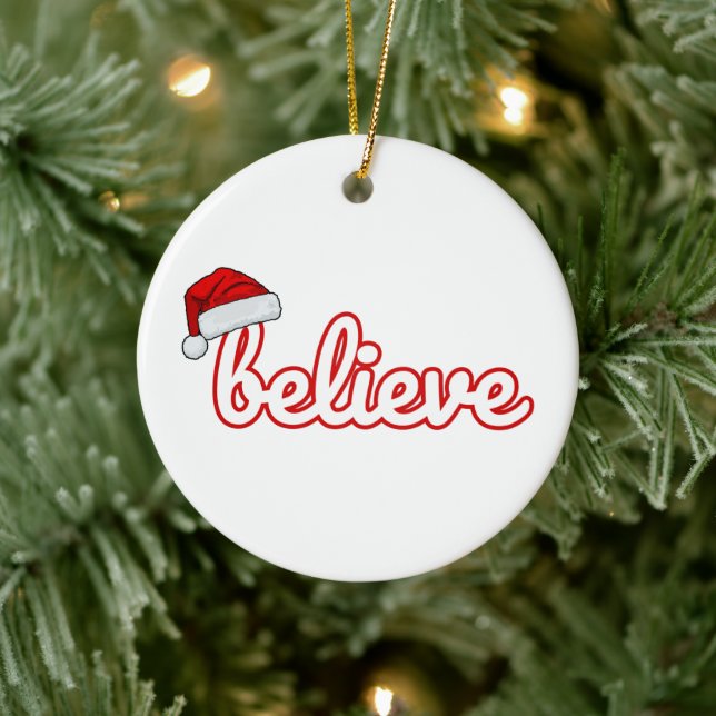 Believe Christmas Ceramic Tree Decoration (Tree)