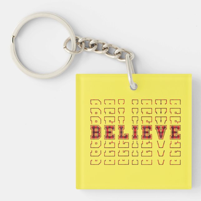 Believe - Christmas Designs  Key Ring (Front)