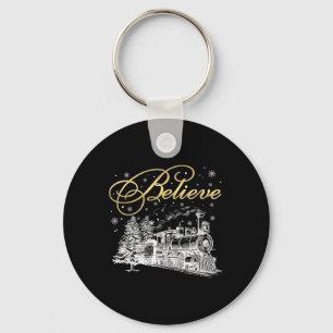 Believe Christmas North Pole Polar Express All Abr Key Ring