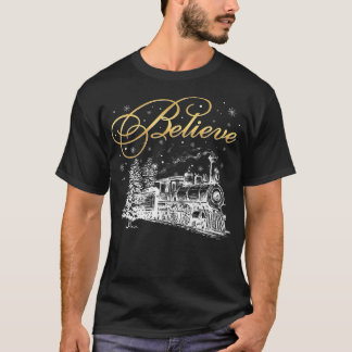 Believe Christmas North Pole Polar Express All Abr T-Shirt