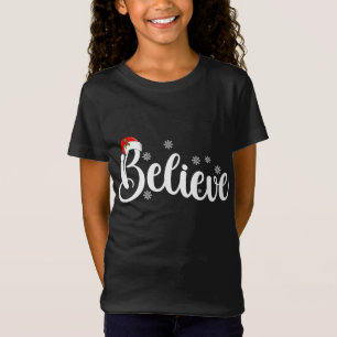 Believe Christmas Santa Hat Believe Christmas Paja T-Shirt