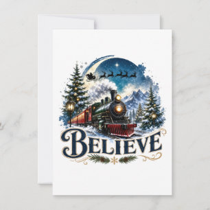 Believe Christmas Train Card