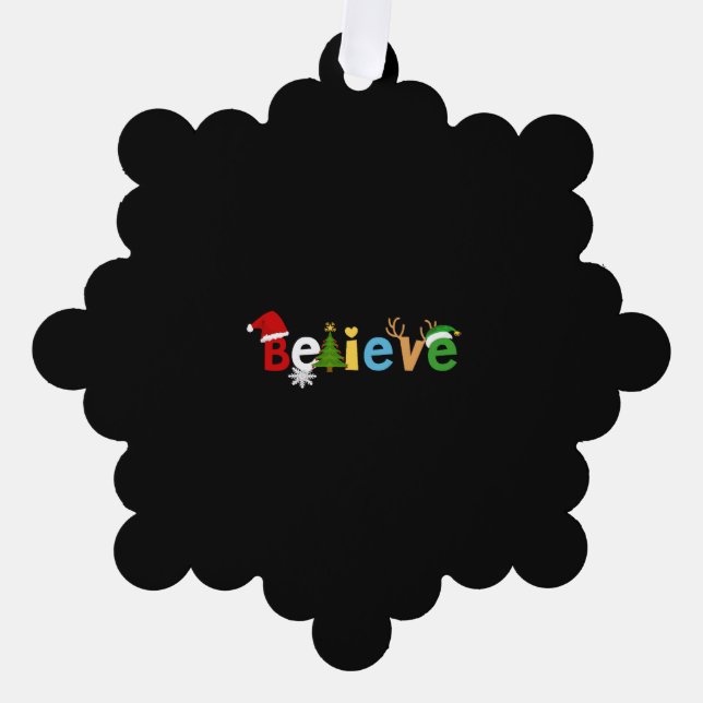 Believe (Christmas) Tree Decoration Card (Front)