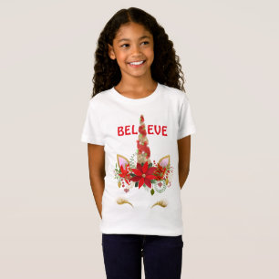 Believe Christmas Unicorn T-Shirt