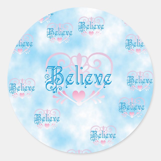 Believe Classic Round Sticker (Front)