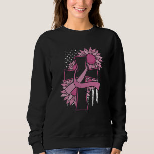 Believe Cross Christian Breast Cancer Awareness Sweatshirt
