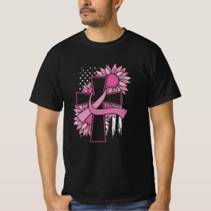 Believe Cross Christian Breast Cancer Awareness T-Shirt