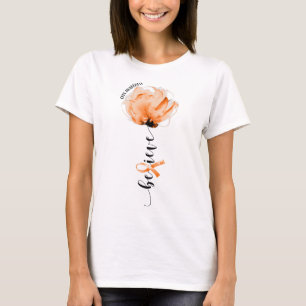 Believe Crps Awareness Orange Ribbon Flower Lovers T-Shirt
