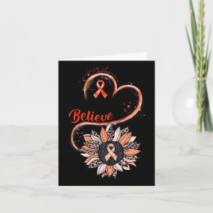Believe Crps Awareness Orange Ribbon Sunflower Lov Card
