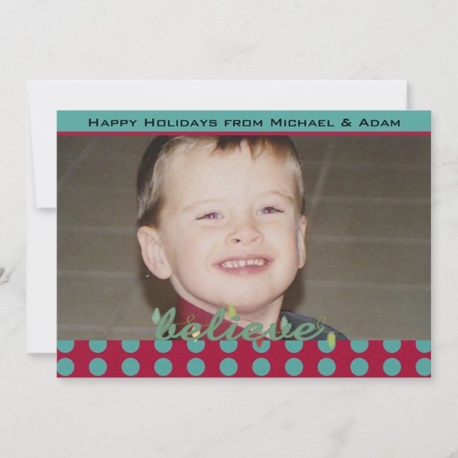 Believe  Customised Holiday Photo Card (Front)