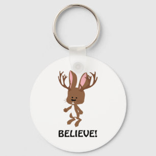 Believe! Cute Jackalope Key Ring