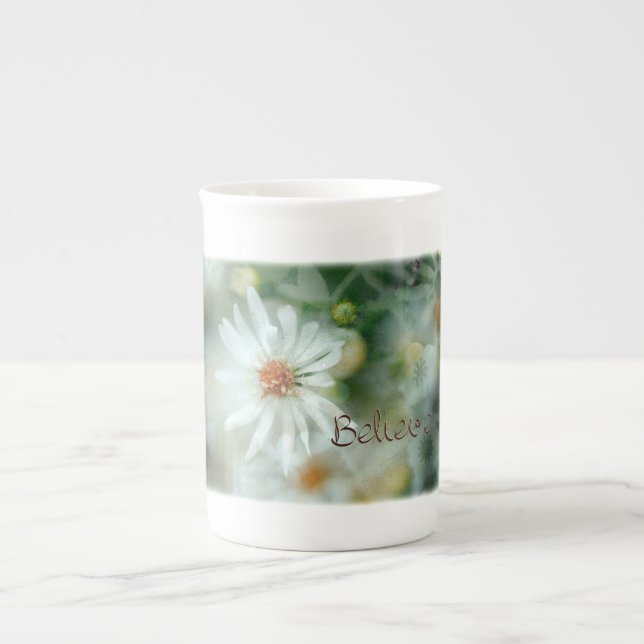 Believe Daisy Bone China Mug (Front)