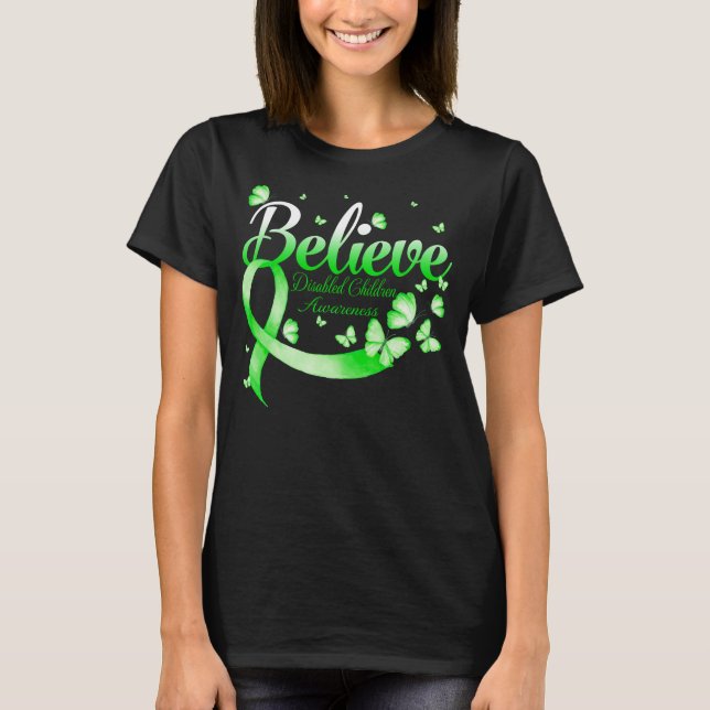 Believe DISABLED CHILDREN Butterfly T-Shirt (Front)