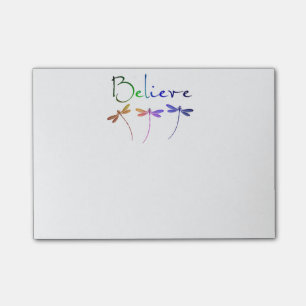 Believe dragonflies post-it notes
