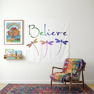 Believe dragonflies tapestry
