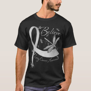 Believe Dragonfly Lung Cancer Awareness Hippie T-Shirt