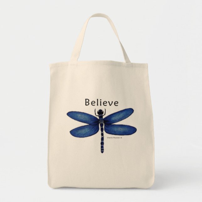 Believe Dragonfly -  Yoga, Gym, Grocery Bag (Front)