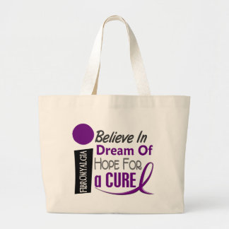 BELIEVE DREAM HOPE Fibromyalgia T-Shirts & Apparel Large Tote Bag