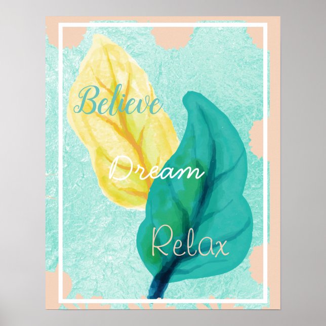 Believe, Dream, Relax Bath Wall Art (Front)