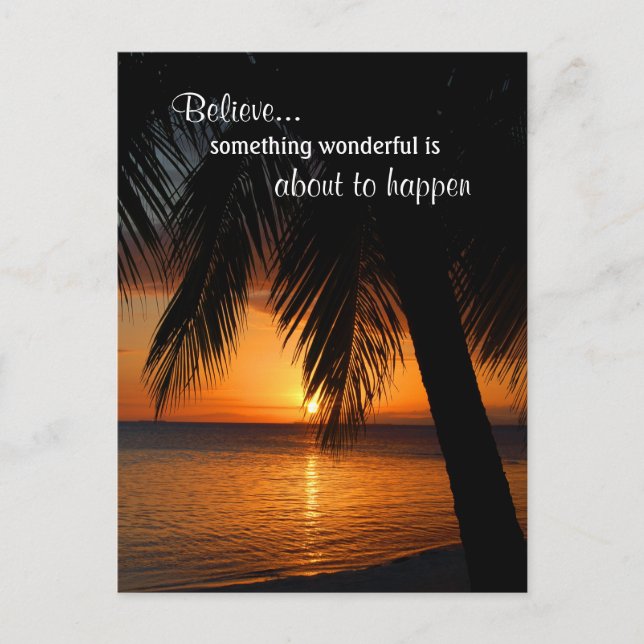 Believe Dreams Positive Thoughts Life Inspiration Postcard (Front)